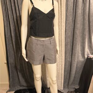 New York & Company Metallic Silver Shimmer Shorts - Size 2 - Party- Night out